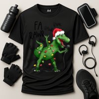 Dinosaur Christmas Fa Ra Rawr Tree Rex Xmas Dino Gift Cooling Performance Crew T-Shirt