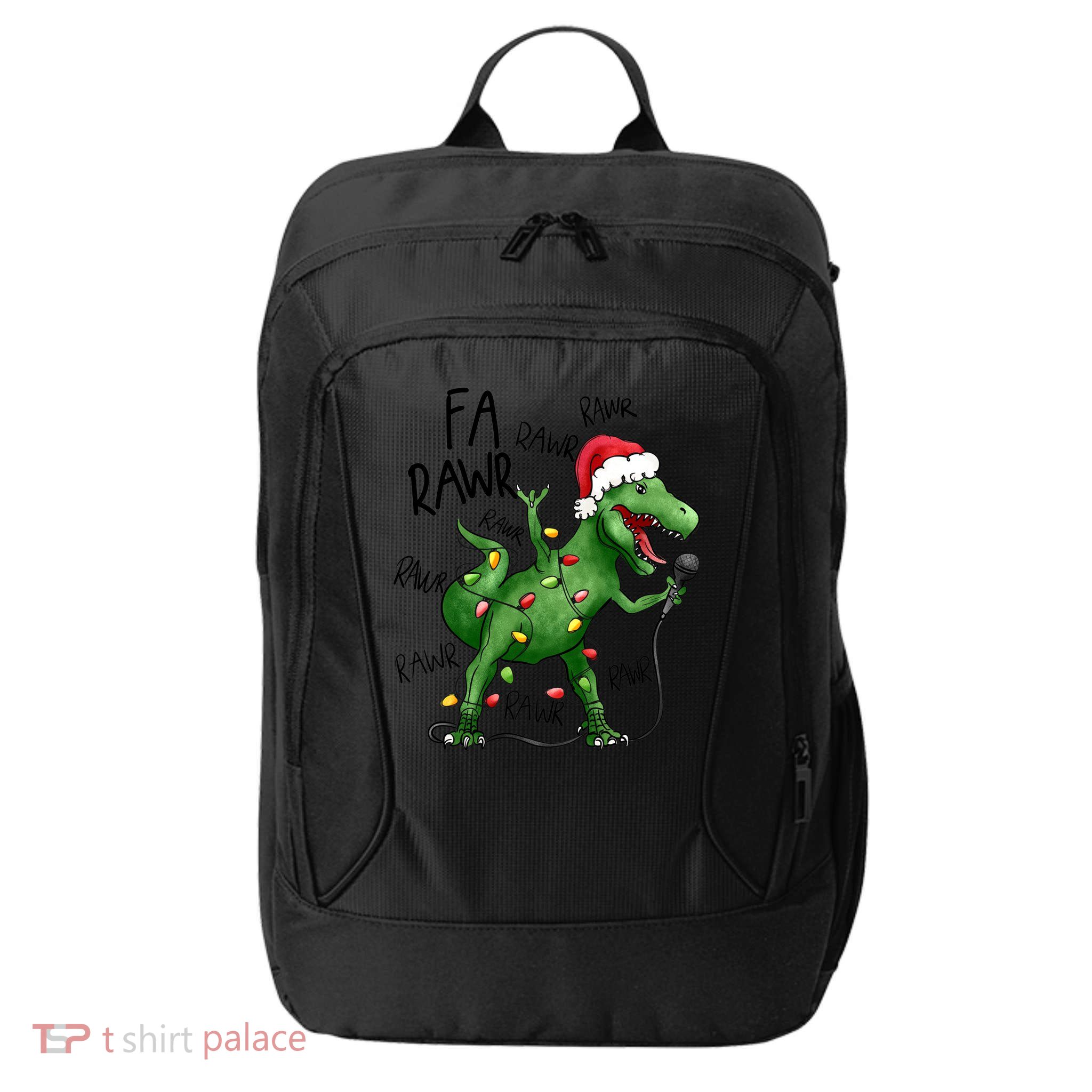 Dinosaur Christmas Fa Ra Rawr Tree Rex Xmas Dino Gift City Backpack