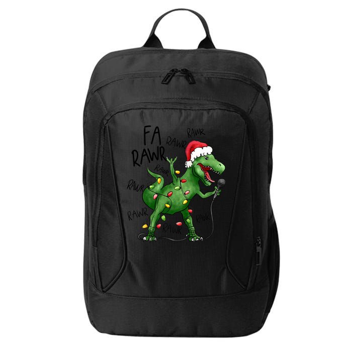 Dinosaur Christmas Fa Ra Rawr Tree Rex Xmas Dino Gift City Backpack