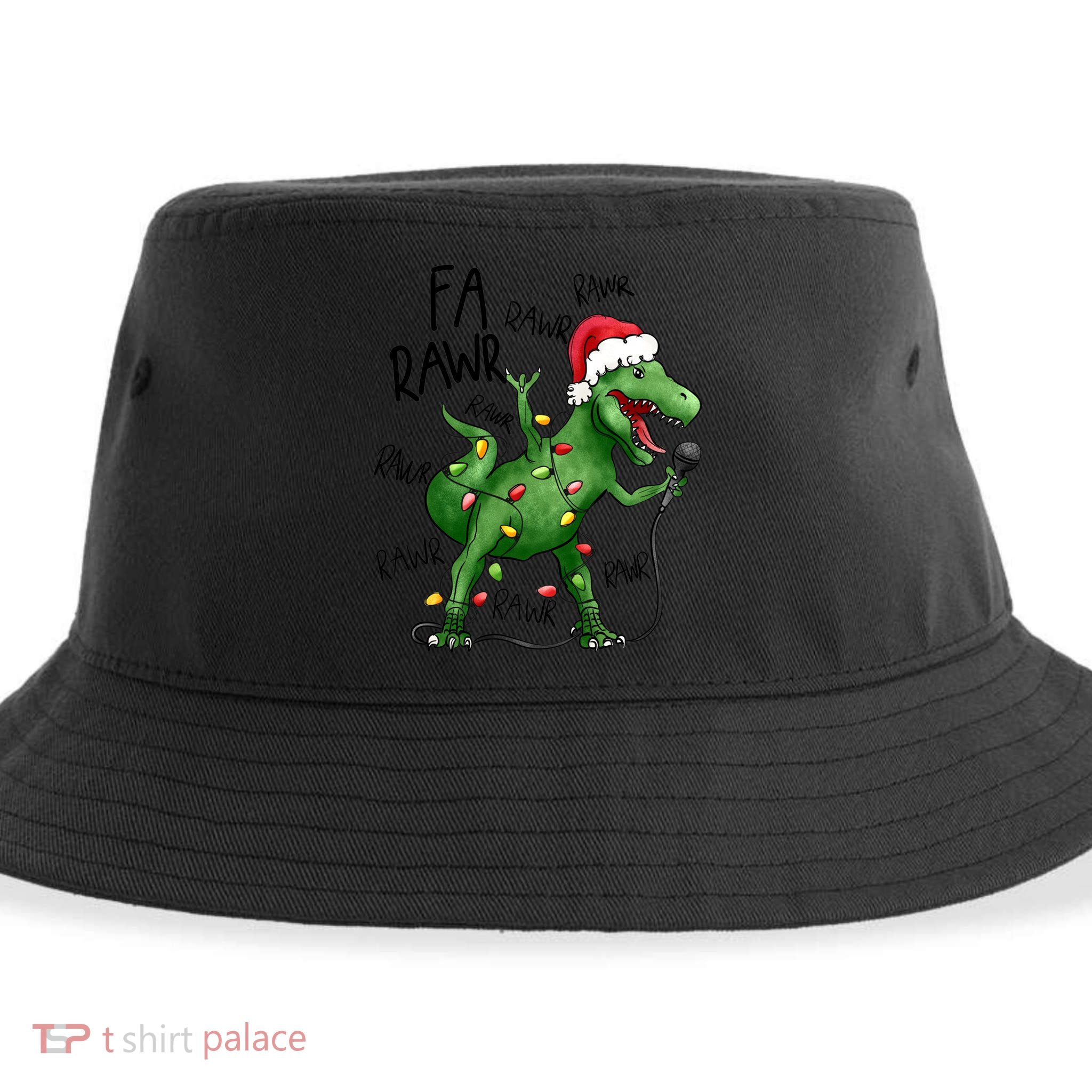 Dinosaur Christmas Fa Ra Rawr Tree Rex Xmas Dino Gift Sustainable Bucket Hat
