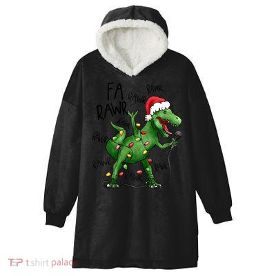 Dinosaur Christmas Fa Ra Rawr Tree Rex Xmas Dino Gift Hooded Wearable Blanket