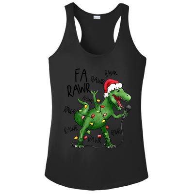 Dinosaur Christmas Fa Ra Rawr Tree Rex Xmas Dino Gift Ladies PosiCharge Competitor Racerback Tank