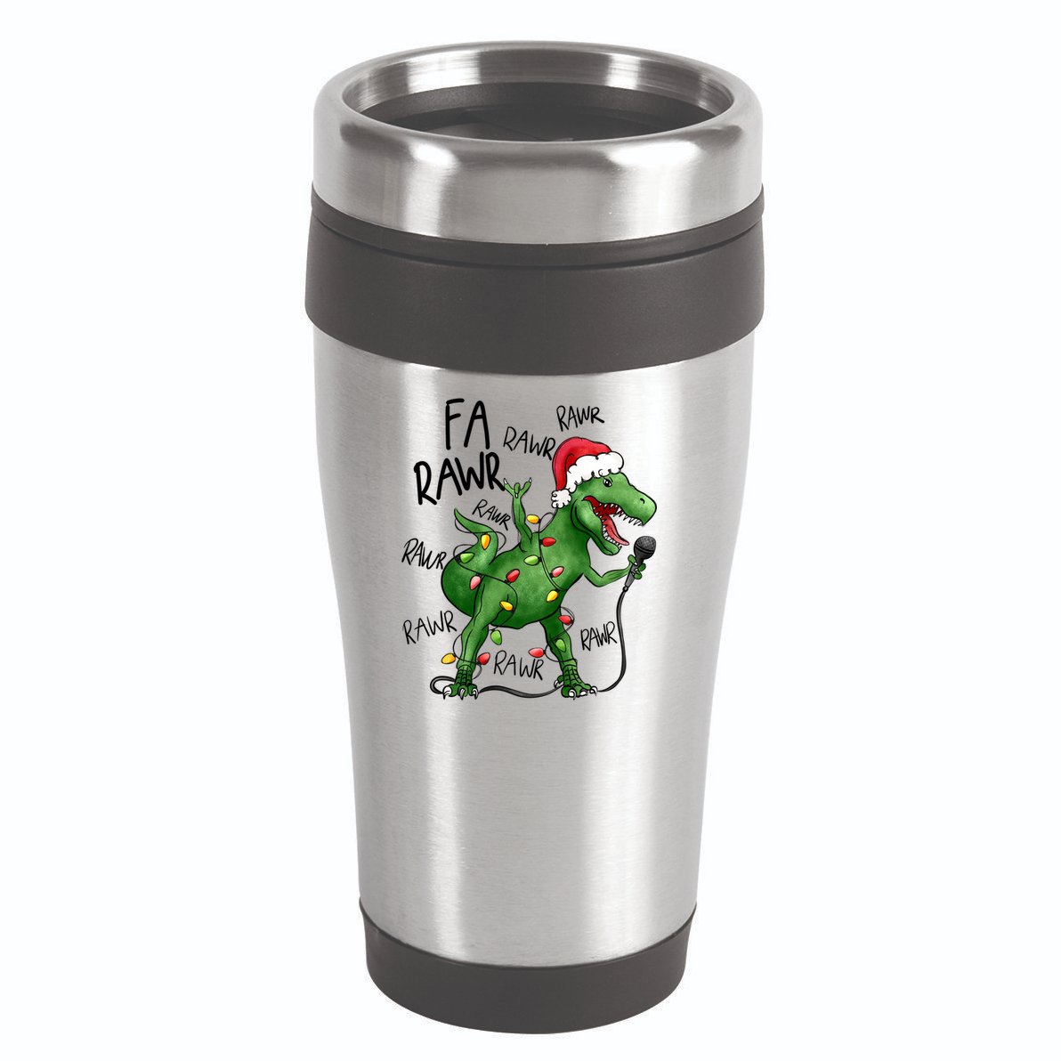 Dinosaur Christmas Fa Ra Rawr Tree Rex Xmas Dino Gift 16oz Travel Tumbler