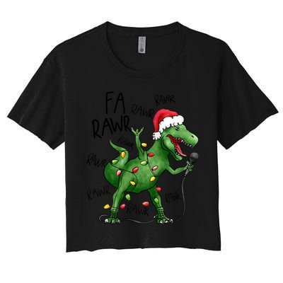 Dinosaur Christmas Fa Ra Rawr Tree Rex Xmas Dino Gift Crop Top