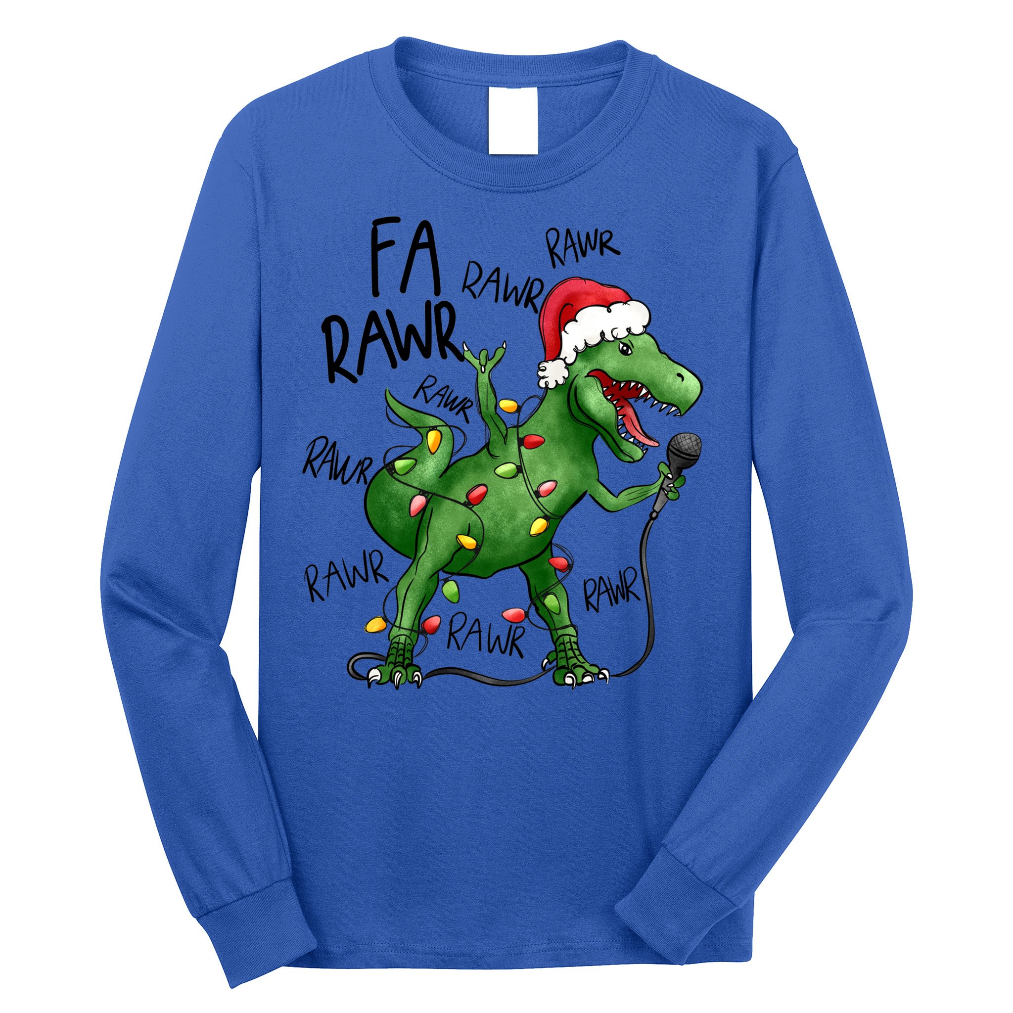 Dinosaur Christmas Fa Ra Rawr Tree Rex Xmas Dino Gift Long Sleeve Shirt