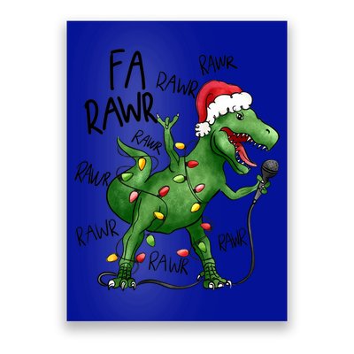 Dinosaur Christmas Fa Ra Rawr Tree Rex Xmas Dino Gift Poster