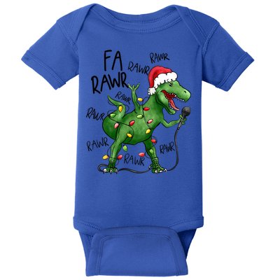 Dinosaur Christmas Fa Ra Rawr Tree Rex Xmas Dino Gift Baby Bodysuit