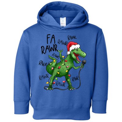 Dinosaur Christmas Fa Ra Rawr Tree Rex Xmas Dino Gift Toddler Hoodie