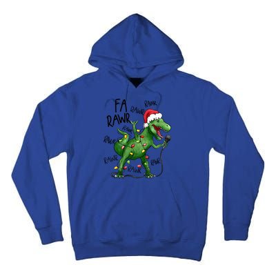 Dinosaur Christmas Fa Ra Rawr Tree Rex Xmas Dino Gift Tall Hoodie