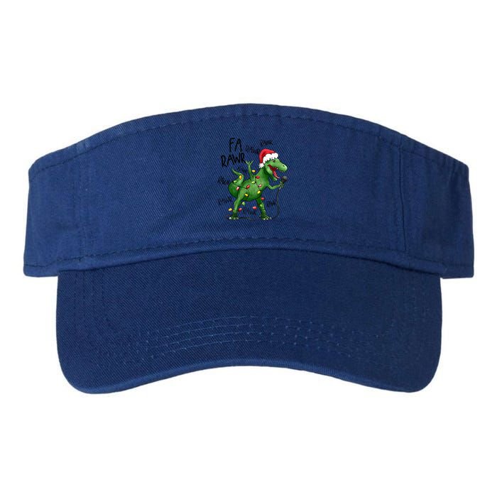 Dinosaur Christmas Fa Ra Rawr Tree Rex Xmas Dino Gift Valucap Bio-Washed Visor