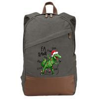 Dinosaur Christmas Fa Ra Rawr Tree Rex Xmas Dino Gift Cotton Canvas Backpack
