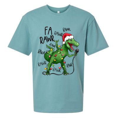 Dinosaur Christmas Fa Ra Rawr Tree Rex Xmas Dino Gift Sueded Cloud Jersey T-Shirt