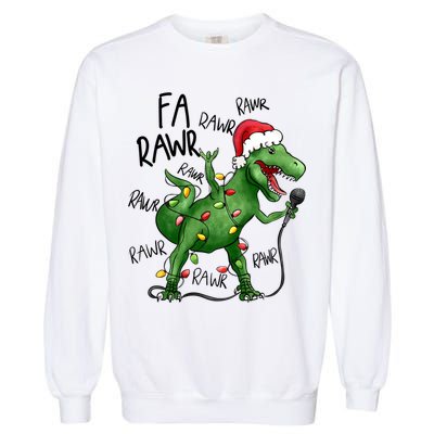 Dinosaur Christmas Fa Ra Rawr Tree Rex Xmas Dino Gift Garment-Dyed Sweatshirt
