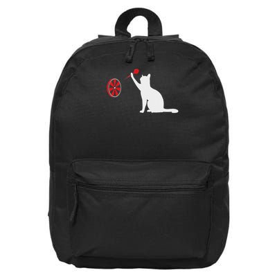 Darts Cat Funny Dart Throwing Cat Dart And Cat Lover 16 in Basic Backpack