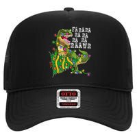 Dinosaur Christmas Fa Ra Rawr Tree Rex Boys Xmas High Crown Mesh Back Trucker Hat