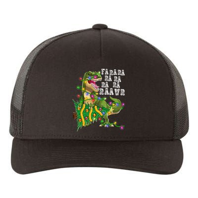 Dinosaur Christmas Fa Ra Rawr Tree Rex Boys Xmas Yupoong Adult 5-Panel Trucker Hat