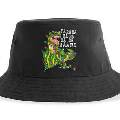 Dinosaur Christmas Fa Ra Rawr Tree Rex Boys Xmas Sustainable Bucket Hat