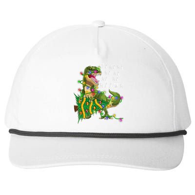 Dinosaur Christmas Fa Ra Rawr Tree Rex Boys Xmas Snapback Five-Panel Rope Hat