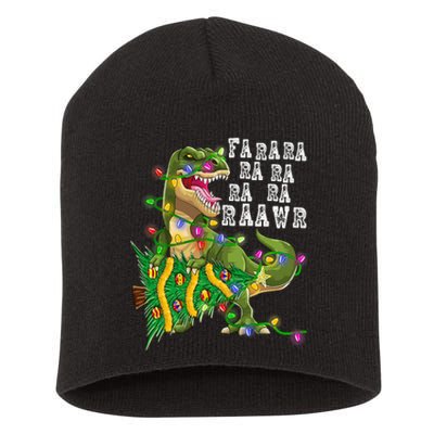 Dinosaur Christmas Fa Ra Rawr Tree Rex Boys Xmas Short Acrylic Beanie