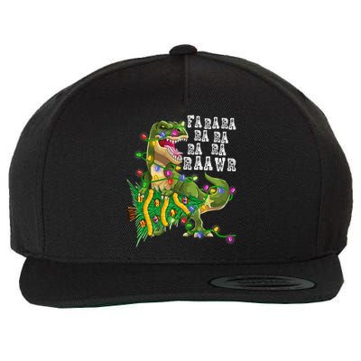 Dinosaur Christmas Fa Ra Rawr Tree Rex Boys Xmas Wool Snapback Cap