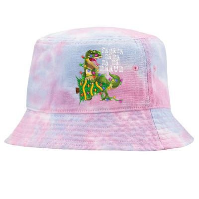 Dinosaur Christmas Fa Ra Rawr Tree Rex Boys Xmas Tie-Dyed Bucket Hat