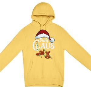 Daddy Claus Funny Christmas Lights Santa Hat Costume Cute Gift Premium Pullover Hoodie