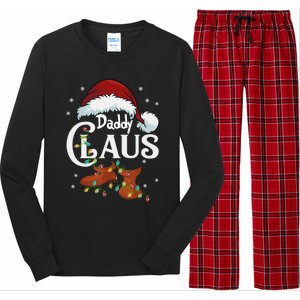 Daddy Claus Funny Christmas Lights Santa Hat Costume Cute Gift Long Sleeve Pajama Set