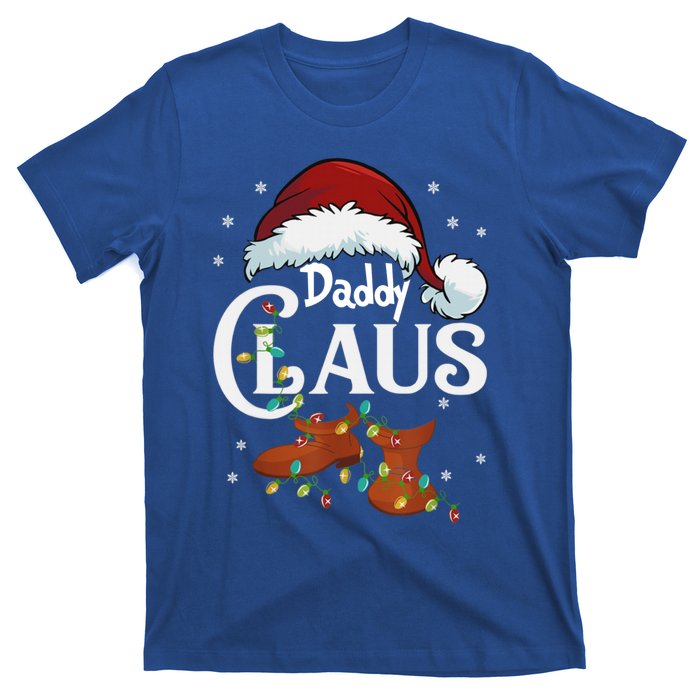 Daddy Claus Funny Christmas Lights Santa Hat Costume Cute Gift T-Shirt