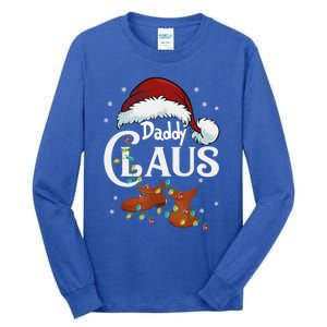 Daddy Claus Funny Christmas Lights Santa Hat Costume Cute Gift Tall Long Sleeve T-Shirt