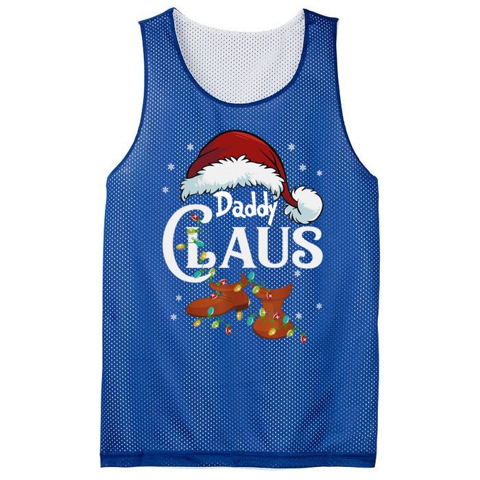 Daddy Claus Funny Christmas Lights Santa Hat Costume Cute Gift Mesh Reversible Basketball Jersey Tank