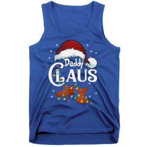 Daddy Claus Funny Christmas Lights Santa Hat Costume Cute Gift Tank Top