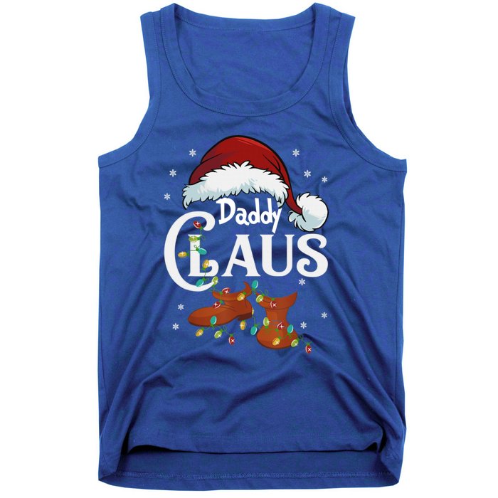 Daddy Claus Funny Christmas Lights Santa Hat Costume Cute Gift Tank Top