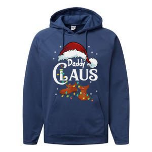 Daddy Claus Funny Christmas Lights Santa Hat Costume Cute Gift Performance Fleece Hoodie