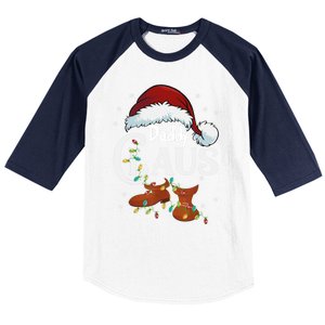 Daddy Claus Funny Christmas Lights Santa Hat Costume Cute Gift Baseball Sleeve Shirt