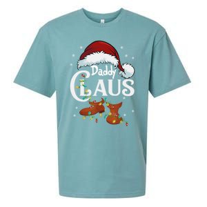 Daddy Claus Funny Christmas Lights Santa Hat Costume Cute Gift Sueded Cloud Jersey T-Shirt