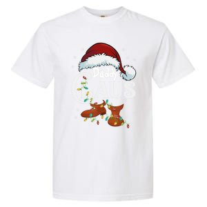 Daddy Claus Funny Christmas Lights Santa Hat Costume Cute Gift Garment-Dyed Heavyweight T-Shirt