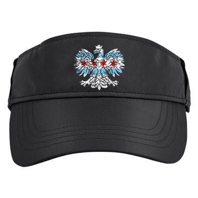 Distressed Chicago Flag Polish Poland Eagle Adult Drive Performance Visor