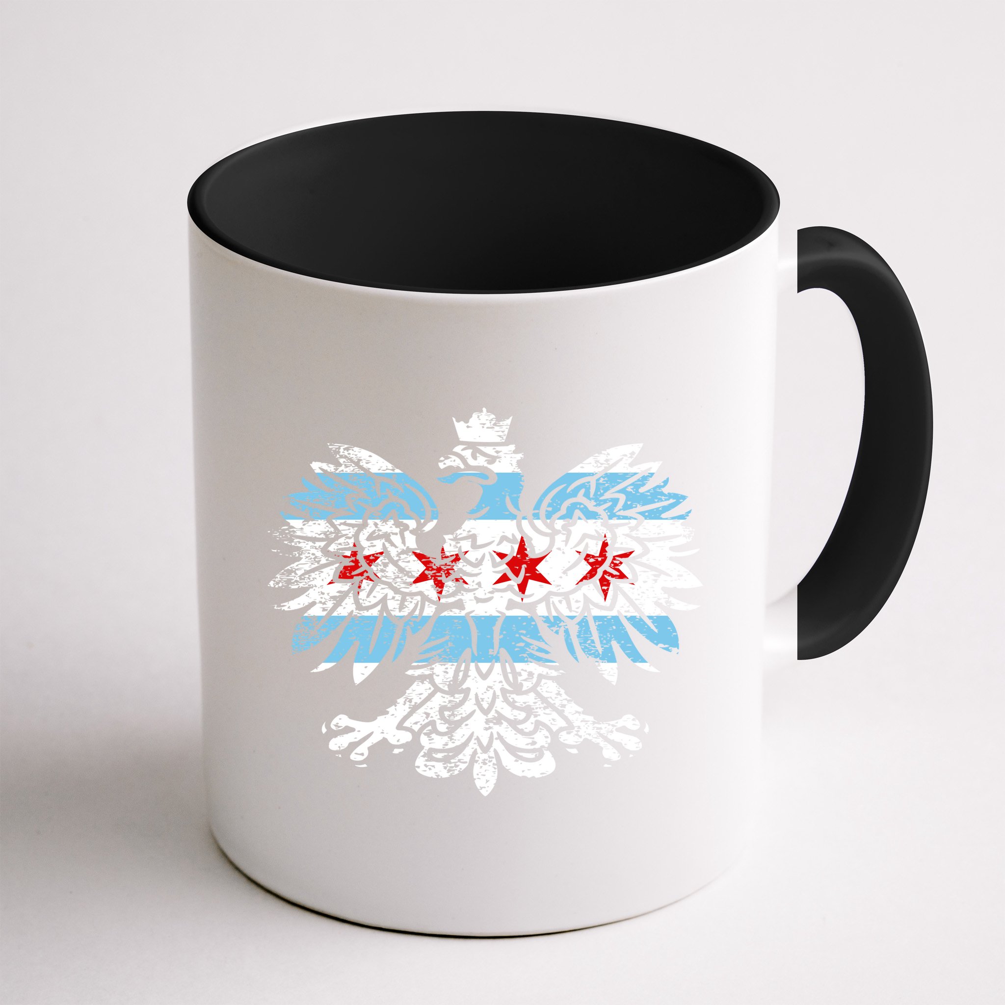 Distressed Chicago Flag Polish Poland Eagle Mug