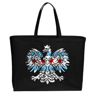 Distressed Chicago Flag Polish Poland Eagle Cotton Canvas Jumbo Tote