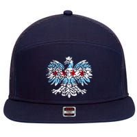 Distressed Chicago Flag Polish Poland Eagle 7 Panel Mesh Trucker Snapback Hat