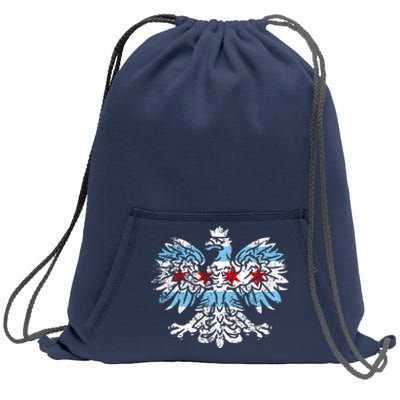 Distressed Chicago Flag Polish Poland Eagle Sweatshirt Cinch Pack Bag