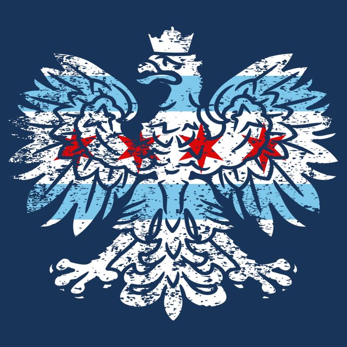 Distressed Chicago Flag Polish Poland Eagle 16 in Basic Backpack