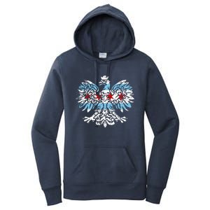 Distressed Chicago Flag Polish Poland Eagle Women's Pullover Hoodie