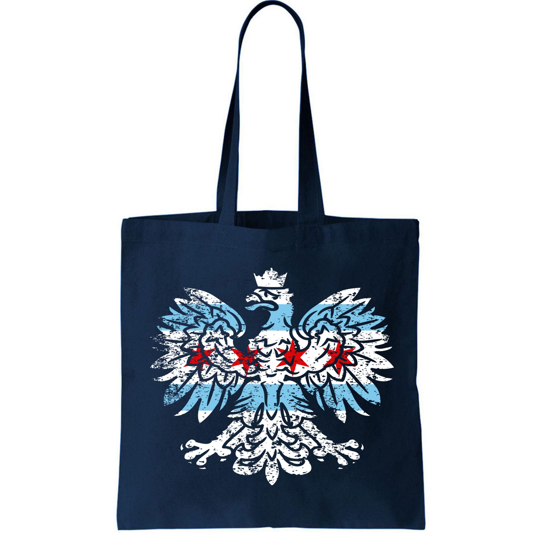 Distressed Chicago Flag Polish Poland Eagle Bag