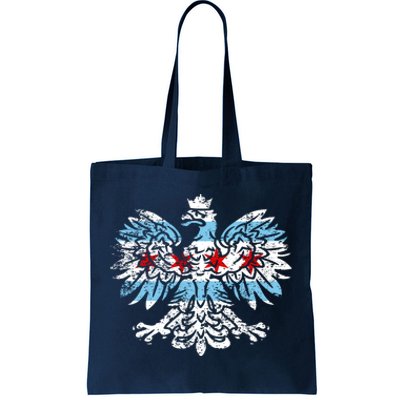 Distressed Chicago Flag Polish Poland Eagle Tote Bag