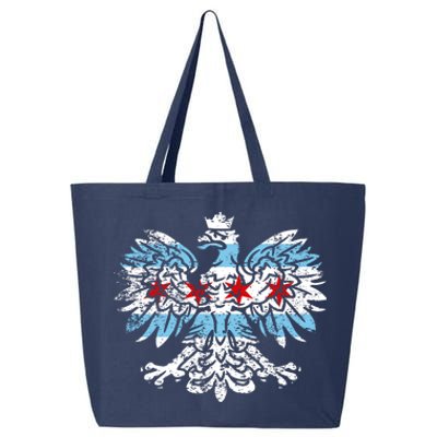 Distressed Chicago Flag Polish Poland Eagle 25L Jumbo Tote