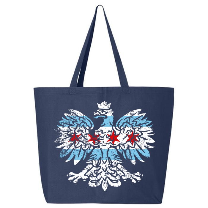 Distressed Chicago Flag Polish Poland Eagle 25L Jumbo Tote