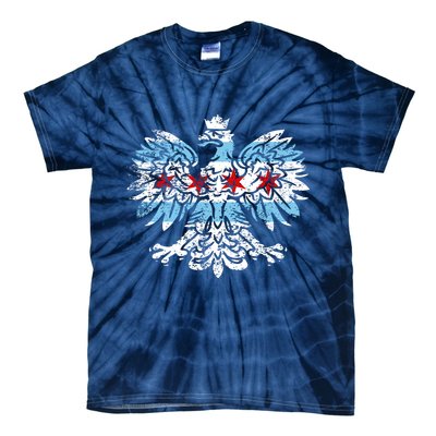 Distressed Chicago Flag Polish Poland Eagle Tie-Dye T-Shirt