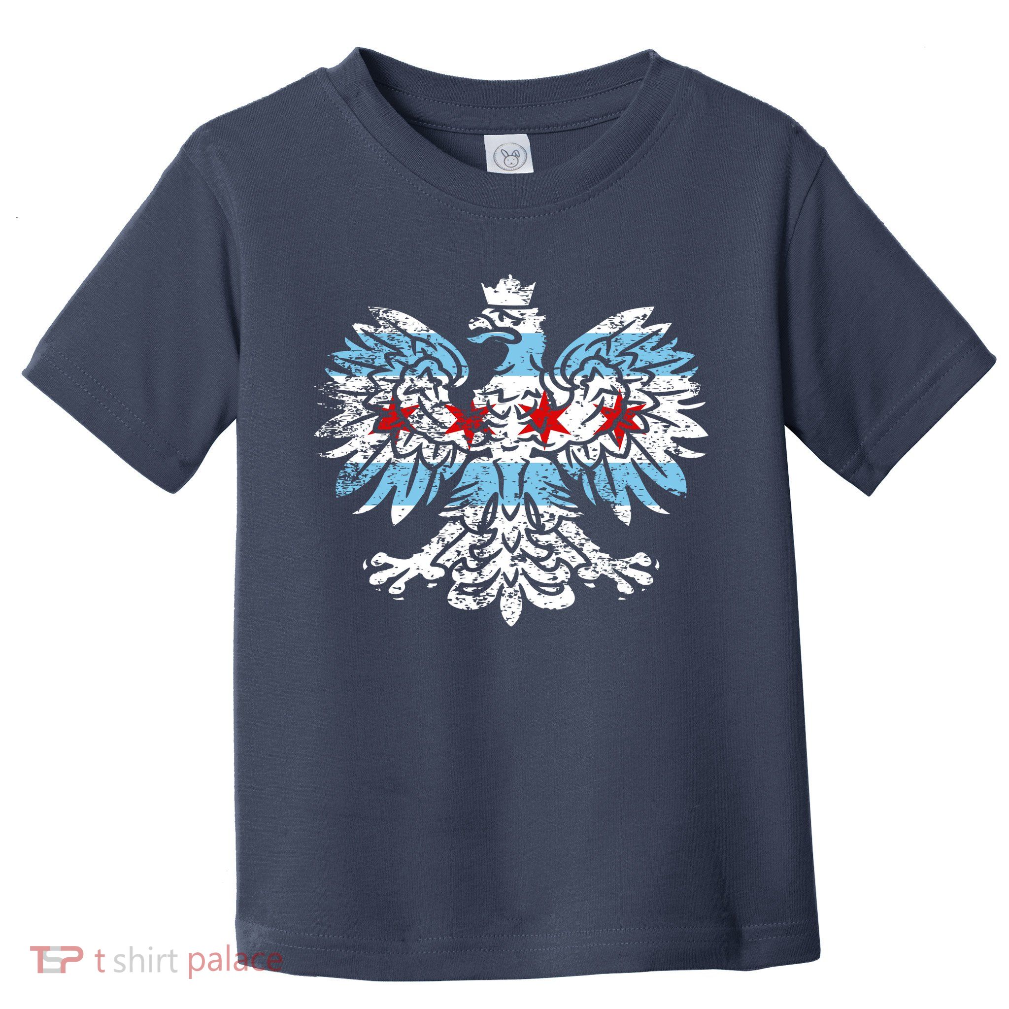 Distressed Chicago Flag Polish Poland Eagle Toddler T-Shirt