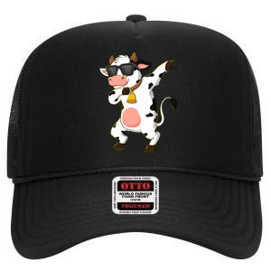 Dabbing Cow For Cow Lover Christmas High Crown Mesh Back Trucker Hat